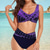cheap Bikini Sets-Women&#039;s Swimwear Bikini 2 Piece Plus Size Swimsuit Open Back Geometric Green Blue Black Purple Halter Scoop Neck Bathing Suits New Vacation Sexy / Modern / Padded Bras