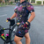 cheap Women's Triathlon Clothing-Women's Triathlon Tri Suit Short Sleeve Mountain Bike MTB Road Bike Cycling Summer Spring Black Red Rough Black Graphic Bike 3D Pad Quick Dry Back Pocket Moisture Wicking Breathable Spandex Sports