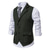 cheap Men&#039;s Vest-Men&#039;s Vest Waistcoat Wedding Party / Evening Vintage Retro Spring Fall Pocket Polyester Warm Solid Color Single Breasted Regular Fit Navy Blue Dark Green Coffee Gray Vest