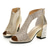 cheap Dress Sandals-Women&#039;s Elegant Gold Glitter Heeled Sandals with Peep Toe and Chunky Heel for Wedding and Evening Events