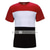 voordelige T-shirt sets voor heren-gestreepte patchwork jogging sets voor mannen, korte mouw tops + trekkoord korte broek sport pak trainingspak zweetpakken door leegor rood