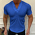 baratos Camisetas masculinas casuais-Homens Camiseta Côr Sólida Decote V Casual Diário Manga Curta Blusas Leve Moda Músculo Grande e Alto Verde Azul Branco / Verão