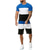 billige T-shirtsæt til mænd-stribet joggesæt til patchwork til mænd, korte ærmer + korte bukser med løbebukser sportsdragt træningsdragt sveddragter fra leegor red