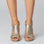 cheap Dress Sandals-Women&#039;s Elegant Gold Glitter Heeled Sandals with Peep Toe and Chunky Heel for Wedding and Evening Events