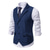 cheap Men&#039;s Vest-Men&#039;s Vest Waistcoat Wedding Party / Evening Vintage Retro Spring Fall Pocket Polyester Warm Solid Color Single Breasted Regular Fit Navy Blue Dark Green Coffee Gray Vest