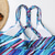 abordables Tankinis-Mujer Bañadores Tankini 2 piezas Talla Grande Traje de baño Azul Piscina Con Tirantes Trajes de baño / Sujetador Acolchado