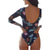 cheap Diving Suits &amp; Rash Guards-Women&#039;s Swimwear Rash Guard Diving Normal Swimsuit Open Back Printing Flower Black Scoop Neck Bathing Suits Sexy Vacation Fashion / Modern / New