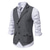 cheap Men&#039;s Vest-Men&#039;s Vest Waistcoat Wedding Party / Evening Vintage Retro Spring Fall Pocket Polyester Warm Solid Color Single Breasted Regular Fit Navy Blue Dark Green Coffee Gray Vest