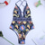 cheap One-piece swimsuits-Women&#039;s Swimwear One Piece Monokini Bathing Suits Swimsuit Tummy Control Open Back Hole Floral Multi-Color Rainbow Padded Plunge Bathing Suits New Vacation Vintage / Sexy / Strap / Padded Bras / Slim