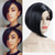cheap Black &amp; African Wigs-Short Wave Wig Black Women&#039;s Gradient Straight Hair Wig Synthetic Pixie Cut Wig High Temperature Fiber