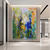 cheap Abstract Paintings-Oil Painting Hand Painted Vertical Panoramic Abstract Landscape Modern Rolled Canvas (No Frame)