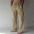 ieftine pantaloni de in-Bărbați Pantaloni de in Pantaloni Design Elastic cu Cordon Imprimeu Modă Șic Stradă Casă Casual Zilnic Micro-elastic In Artificial Respirabil Απαλό Exterior Grafic Soare Talie medie Trifoi Alb