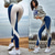 baratos Leggings e collants para ioga-Mulheres Calças de ioga Patchwork Compressão abdominal Butt Lift Cintura Alta Ioga Ginástica Treino de Ginástica Leggings Calças Bloco de cor Azul / branco Outono Esportes Roupas Esportivas Com