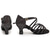 cheap Latin Shoes-Women's Silver Sparkly Latin Dance Shoes, Criss - Cross Strap High - Heel Dance Sandals with Suede Sole for Latin Salsa