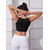 cheap Sports Bras-Women&#039;s Strap Sports Bra Yoga Top Summer Patchwork Removable Pad Solid Color White Black Mesh Yoga Fitness Gym Workout Sports Bra Bra Top Top Sleeveless Sport Activewear Breathable Quick Dry