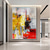 cheap Abstract Paintings-Oil Painting 100% Handmade Hand Painted Wall Art On Canvas Abstract Knife Painting Landscape Yellow Red For Home Decoration Decor Rolled Canvas No Frame Unstretched