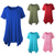 abordables T-shirts Femme-T-shirt mi-long d&#039;été à manches courtes pour femmes de grande taille transfrontalier chemise à fond de couleur unie à col rond ample