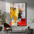 cheap Abstract Paintings-Oil Painting 100% Handmade Hand Painted Wall Art On Canvas Abstract Knife Painting Landscape Yellow Red For Home Decoration Decor Rolled Canvas No Frame Unstretched