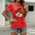 baratos T-Shirts de mulher-Mulheres Casual Para Noite Camiseta Gráfico Letra Animal Manga Curta Imprimir Decote Redondo Básico Blusas 100% Algodão Verde Branco Preto S