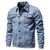 cheap Denim Outwear-Men&#039;s Jacket Denim Jacket Regular Fall Solid Color Pocket Casual Military Style Daily Outdoor Windproof Warm Black Blue Navy Blue / Winter