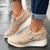 cheap Women&#039;s Sneakers-Women&#039;s Gray Wedge Sneakers – Slip-On Breathable Casual Walking Shoes with Zipper for Outdoor &amp; Everyday Wear