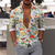 ieftine Cămașă Hawaiană-Bărbați Cămașă Floral Răsfrânt Negru / Alb Alb Galben Portocaliu Trifoi Casual Vacanță Manșon Lung Buton în jos Imprimeu Îmbrăcăminte Modă Designer Casual Comfortabil