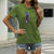 billige T-shirts til kvinde-Dame T-shirt Grafisk Fjer Afslappet I-byen-tøj T-shirt Kortærmet Trykt mønster Rund hals Basale Grøn Hvid Sort S