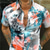ieftine Cămăși pentru bărbați cu imprimeu-Bărbați Cămașă Cămașă hawaiană Cămașă de vară Grafic Floral Hawaiian Aloha Design Răsfrânt Negru / Alb Bleumarin Maro Trifoi Curcubeu Imprimeu În aer liber Stradă Manșon scurt #D Buton în jos