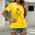 olcso Női pólók-Női Hétköznapi Alkalmi Póló Grafika Pitypang Szöveg Rövid ujjú Nyomtatott Kerek Alap Felsők 100% pamut Lóhere Fehér Fekete S