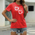baratos T-Shirts de mulher-Mulheres Casual Para Noite Camiseta Gráfico Coração Manga Curta Imprimir Decote Redondo Básico Blusas 100% Algodão Verde Branco Preto S