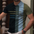 お買い得  3Dポロ-男性用 ポロシャツ ゴルフシャツ Tシャツ 3Dプリント ストライプ 折襟 カジュアル 日常 ボタンダウン プリント 半袖 トップの デザイナー カジュアル ファッション 高通気性 グリーン ブルー グレー