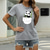billiga T-shirt-Dam Ledigt Utekväll T-shirt Grafisk Panda Djur Kortärmad Mönster Rund hals Grundläggande Blast 100 % bomull Grön Blå Grå S
