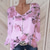 cheap Women&#039;s Graphic Tops-Women&#039;s Shirt Blouse Streetwear Holiday Casual Floral Buttons Print Long Sleeve Regular Tops Shirt Collar Daily Going out Weekend White Purple Orange Green Summer Spring Fall