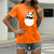 billige T-skjorter til kvinner-Dame Avslappet Ut på byen T skjorte Grafisk Panda Dyr Kortermet Trykt mønster Rund hals Grunnleggende Topper 100 % bomull Grønn Blå Grå S