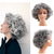 cheap Older Wigs-Synthetic Hair Mix Color Short Natural Wave Pixie Cute Wig For Women Heat Resistant Fiber Daily Wigs Gray Color