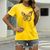 olcso Női pólók-Női Hétköznapi Alkalmi Póló Grafika Pillangó Rövid ujjú Nyomtatott Kerek Alap Felsők 100% pamut Lóhere Fehér Fekete S