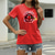 baratos T-Shirts de mulher-Mulheres Casual Para Noite Camiseta Gráfico Lábio Boca Manga Curta Imprimir Decote Redondo Básico Blusas 100% Algodão Verde Branco Preto S