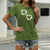 billige T-shirts til kvinde-Dame Afslappet I-byen-tøj T-shirt Grafisk Hjerte Kortærmet Trykt mønster Rund hals Basale Toppe 100 % bomuld Grøn Hvid Sort S