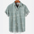 voordelige Hawaiiaanse overhemden-Voor heren Hawaiiaans overhemd Overhemd Lineair Strijkijzer Straat Casual Button-omlaag Korte mouw Tops Ontwerper Casual Modieus Ademend Lichtgroen