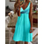 cheap Casual Dresses-Women&#039;s A Line Dress Knee Length Dress Blue Sleeveless Solid Color Ruched Spring Summer V Neck Casual 2022 S M L XL XXL 3XL