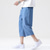 cheap Classic-Men&#039;s Shorts Linen Shorts Summer Shorts Beach Shorts Capri Pants Drawstring Elastic Waist Plain Calf-Length Sports Outdoor Streetwear Linen / Cotton Blend Casual Lake blue Black
