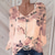 cheap Women&#039;s Graphic Tops-Women&#039;s Shirt Blouse Streetwear Holiday Casual Floral Buttons Print Long Sleeve Regular Tops Shirt Collar Daily Going out Weekend White Purple Orange Green Summer Spring Fall