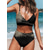abordables Conjuntos de bikini-Mujer Bañadores Bikini 2 piezas Traje de baño Lentejuelas Bloque de color Oro + negro Acolchado Escote en V Trajes de baño nuevo Sensual / Vacaciones / Con Tirantes / Con Tirantes