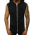 cheap Running Tops-2020 cross-border european and american men&#039;s new all-match fitness sports solid color sleeveless hooded cardigan vest trendy men