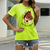 abordables Camisetas de mujer-Mujer Casual Noche Camiseta Graphic Letra Animal Manga Corta Estampado Escote Redondo Básico Tops 100% Algodón Verde Trébol Blanco Negro S