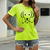 baratos T-Shirts de mulher-Mulheres Casual Para Noite Camiseta Cachorro Gráfico Animal Manga Curta Imprimir Decote Redondo Básico Blusas 100% Algodão Verde Branco Preto S