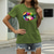 Χαμηλού Κόστους Γυναικεία T-Shirts-Γυναικεία Μπλουζάκι Γραφική Χείλος Causal Εξόδου Μπλουζάκι Κοντομάνικο Στάμπα Στρογγυλή Λαιμόκοψη Βασικό Πράσινο του τριφυλλιού Λευκό Μαύρο Τ