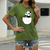 economico T-Shirt da donna-Per donna Informale Per uscire maglietta Pop art Panda Animali Manica corta Stampa Rotonda Essenziale Top 100% cotone Verde Blu Grigio S