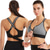cheap Plain Tank-Women's High Support Sports Bra Running Bra Cross Back Zip Front Bra Top Padded Yoga Fitness Gym Workout Adjustable Breathable Quick Dry Black White Solid Color
