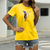 economico T-Shirt da donna-Per donna maglietta Pop art Piume Informale Per uscire maglietta Manica corta Stampa Rotonda Essenziale Verde Bianco Nero S